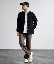 Upscape Audience アップスケープオーディエンス 日本製 国産 尾州 コットンキルトノーカラースナップジャケット AUD7330 15388