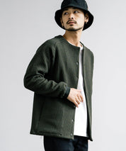 Upscape Audience アップスケープオーディエンス 日本製 国産 尾州 コットンキルトノーカラースナップジャケット AUD7330 15388