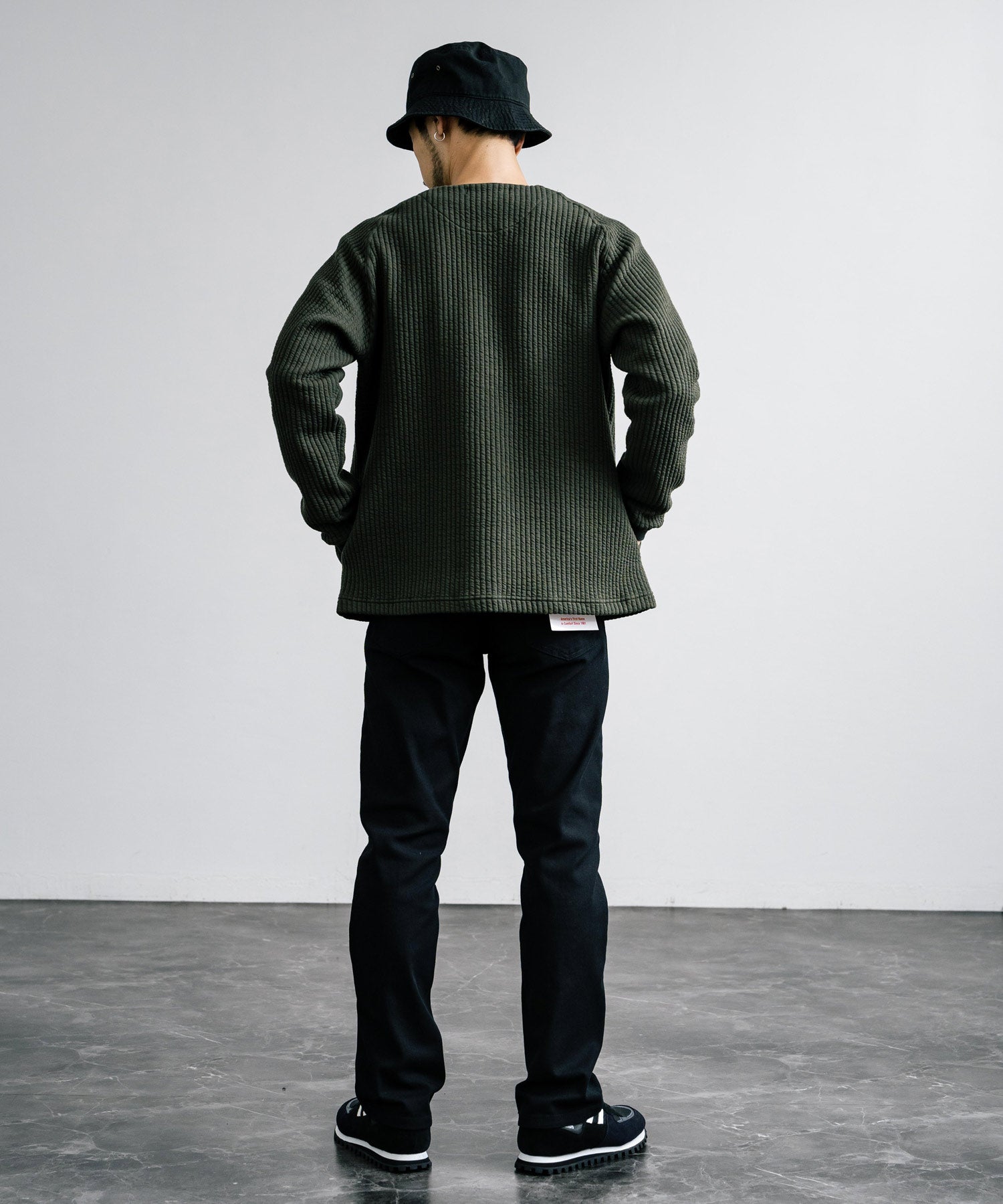 Upscape Audience アップスケープオーディエンス 日本製 国産 尾州 コットンキルトノーカラースナップジャケット AUD7330 15388
