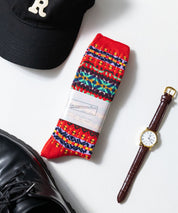 ANONYMOUSISM アノニマスイズム 日本製 国産 フェアアイルクルー丈スニーカーソックス 15390