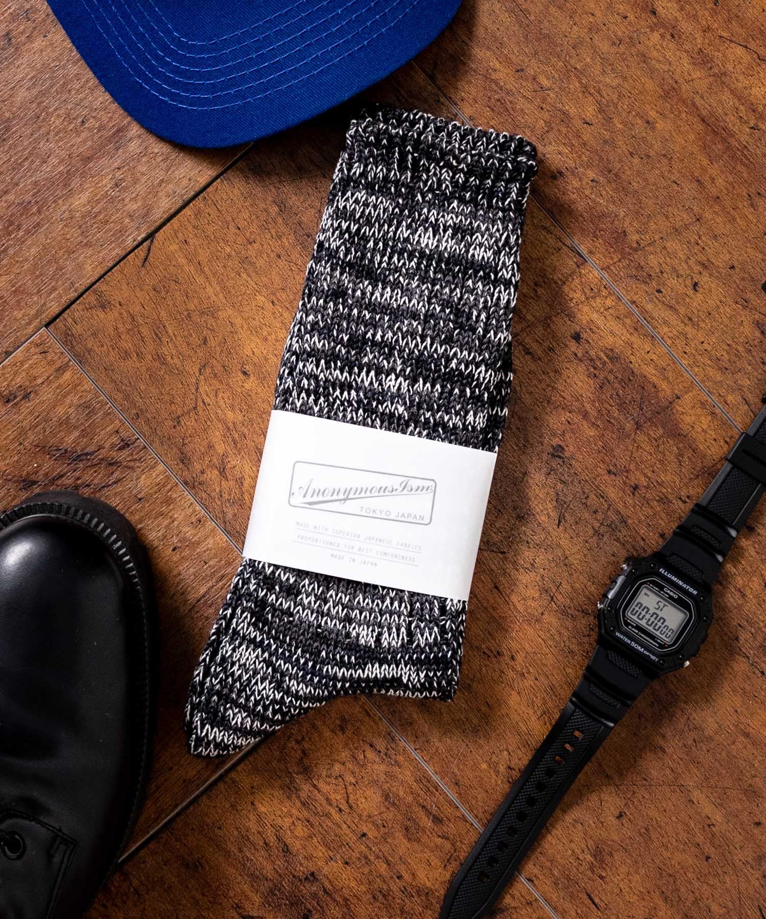 ANONYMOUSISM アノニマスイズム 日本製ミックスカラークルー丈スニーカーソックス 15392