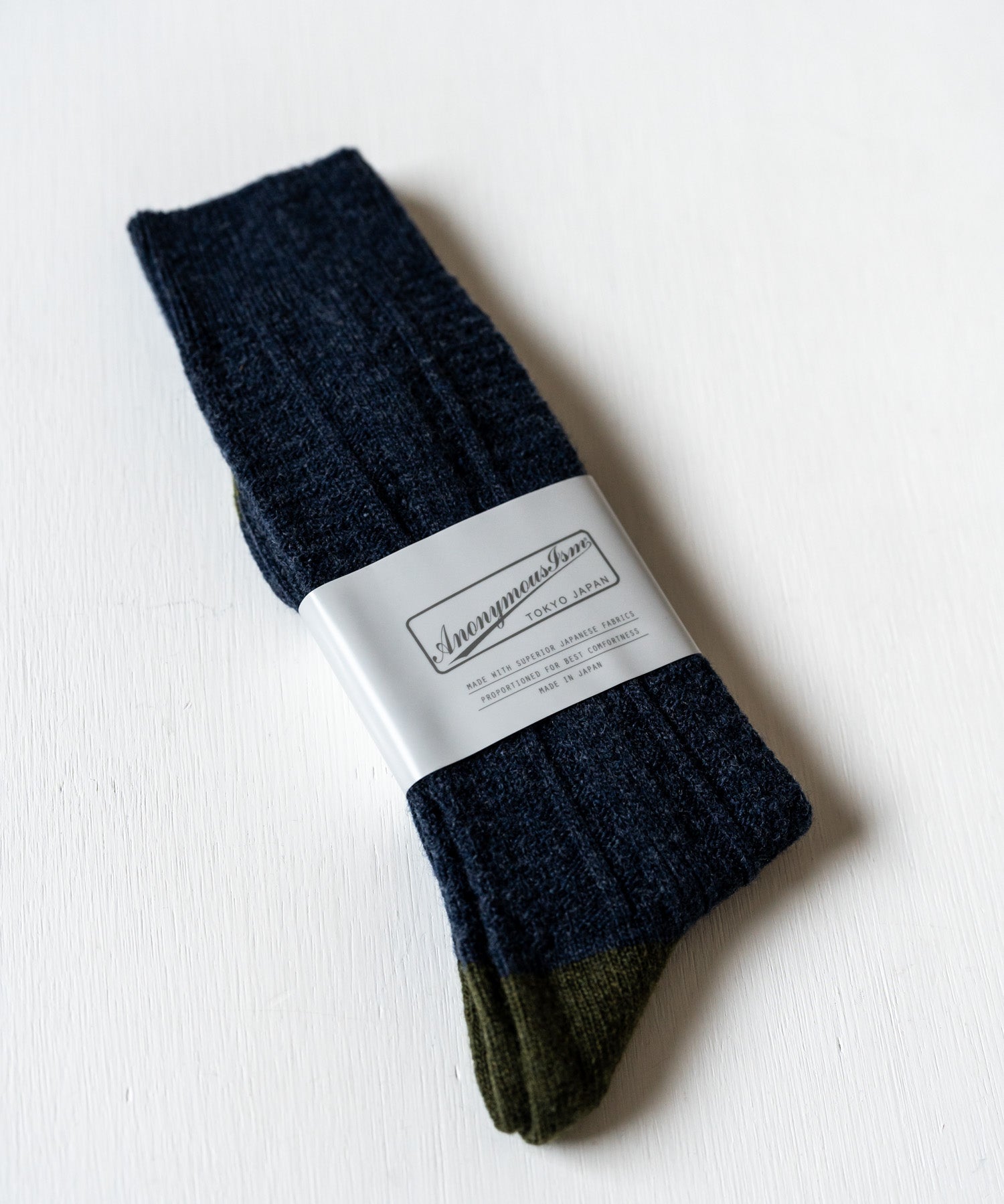 ANONYMOUSISM アノニマスイズム 日本製 国産 WOOLカシミヤリンクスコンビクルー丈スニーカーソックス 15395