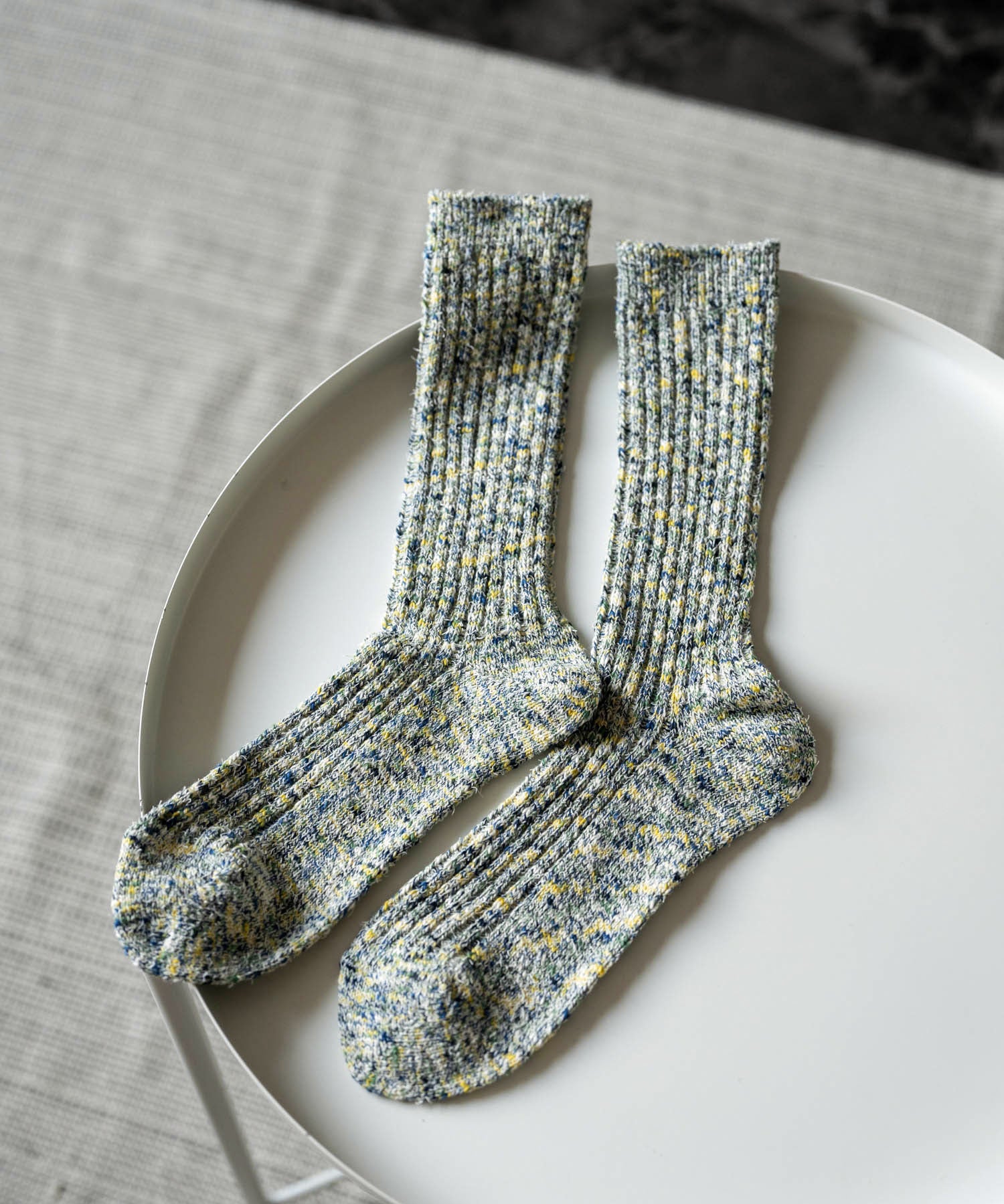 ANONYMOUSISM アノニマスイズム 日本製 国産 Homespan art yarn Crew ミックスカラークルー丈スニーカーソックス 15397