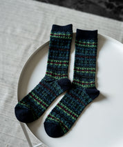 ANONYMOUSISM アノニマスイズム 日本製 国産 Reverse FailrIsle JQ Crew リバースフェアアイルクルー丈ジャカードスニーカーソックス 15398