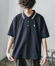 新色追加 U.S. POLO ASSN. 別注コラボ オーバーサイズワンポイントロゴ刺繍天竺半袖ポロシャツ 無地/ラインリブ 15425