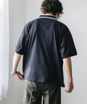 新色追加 U.S. POLO ASSN. 別注コラボ オーバーサイズワンポイントロゴ刺繍天竺半袖ポロシャツ 無地/ラインリブ 15425