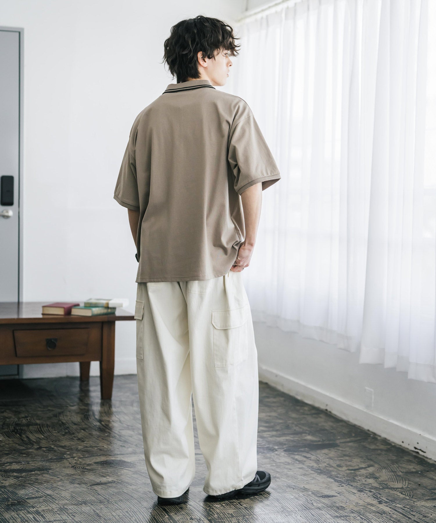 新色追加 U.S. POLO ASSN. 別注コラボ オーバーサイズワンポイントロゴ刺繍天竺半袖ポロシャツ 無地/ラインリブ 15425