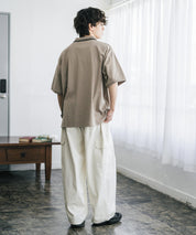 新色追加 U.S. POLO ASSN. 別注コラボ オーバーサイズワンポイントロゴ刺繍天竺半袖ポロシャツ 無地/ラインリブ 15425