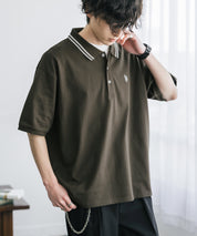 新色追加 U.S. POLO ASSN. 別注コラボ オーバーサイズワンポイントロゴ刺繍天竺半袖ポロシャツ 無地/ラインリブ 15425