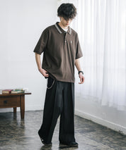 新色追加 U.S. POLO ASSN. 別注コラボ オーバーサイズワンポイントロゴ刺繍天竺半袖ポロシャツ 無地/ラインリブ 15425