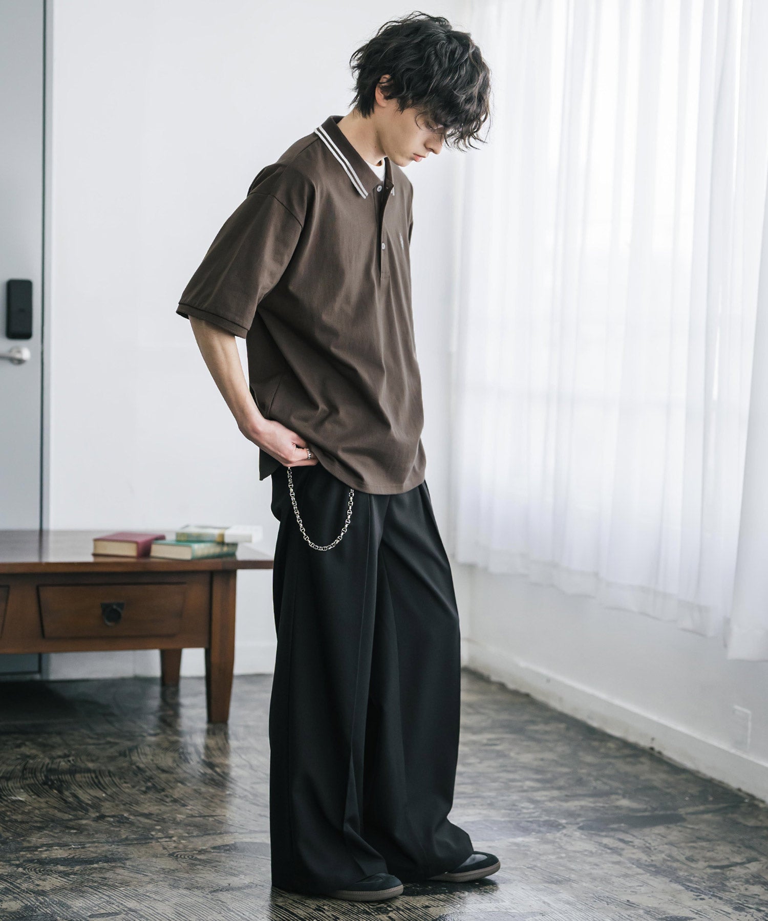 新色追加 U.S. POLO ASSN. 別注コラボ オーバーサイズワンポイントロゴ刺繍天竺半袖ポロシャツ 無地/ラインリブ 15425