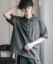 新色追加 U.S. POLO ASSN. 別注コラボ オーバーサイズワンポイントロゴ刺繍天竺半袖ポロシャツ 無地/ラインリブ 15425