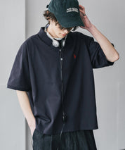 新色追加 U.S. POLO ASSN. 別注コラボ オーバーサイズワンポイントロゴ刺繍天竺半袖ポロシャツ 無地/ラインリブ 15425