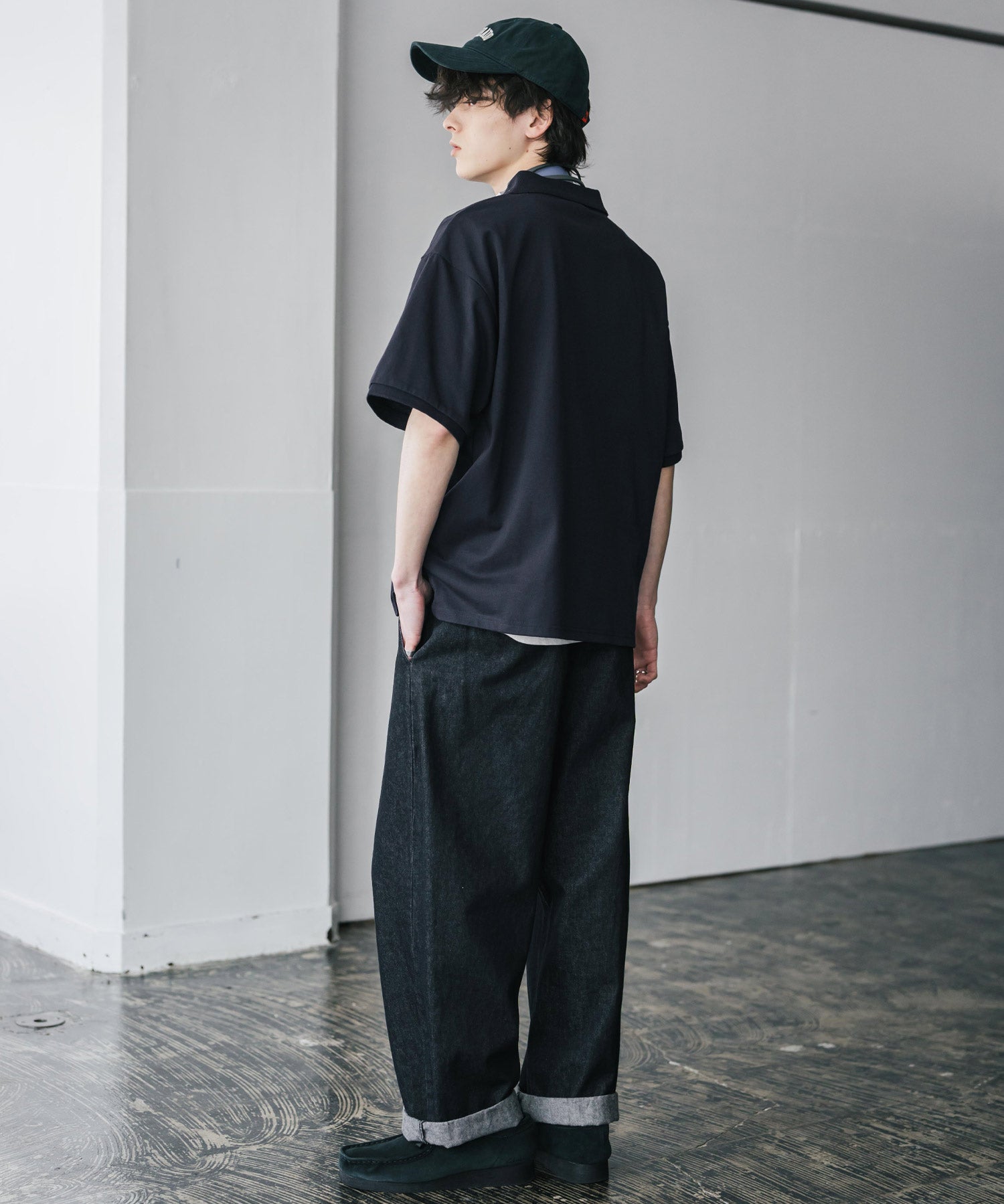 新色追加 U.S. POLO ASSN. 別注コラボ オーバーサイズワンポイントロゴ刺繍天竺半袖ポロシャツ 無地/ラインリブ 15425