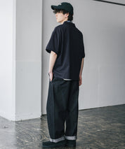 新色追加 U.S. POLO ASSN. 別注コラボ オーバーサイズワンポイントロゴ刺繍天竺半袖ポロシャツ 無地/ラインリブ 15425