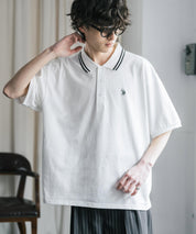 新色追加 U.S. POLO ASSN. 別注コラボ オーバーサイズワンポイントロゴ刺繍天竺半袖ポロシャツ 無地/ラインリブ 15425