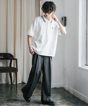 新色追加 U.S. POLO ASSN. 別注コラボ オーバーサイズワンポイントロゴ刺繍天竺半袖ポロシャツ 無地/ラインリブ 15425