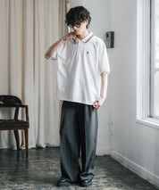 新色追加 U.S. POLO ASSN. 別注コラボ オーバーサイズワンポイントロゴ刺繍天竺半袖ポロシャツ 無地/ラインリブ 15425