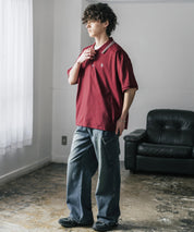 新色追加 U.S. POLO ASSN. 別注コラボ オーバーサイズワンポイントロゴ刺繍天竺半袖ポロシャツ 無地/ラインリブ 15425