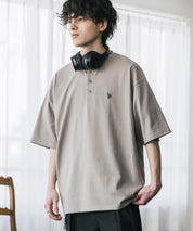 U.S. POLO ASSN. ユーエスポロアッスン 別注コラボワンポイントロゴ刺繍天竺ヘンリーネック半袖Tシャツ 15427