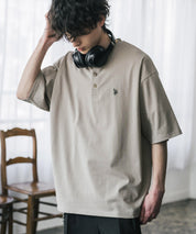 U.S. POLO ASSN. ユーエスポロアッスン 別注コラボワンポイントロゴ刺繍天竺ヘンリーネック半袖Tシャツ 15427