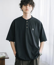 U.S. POLO ASSN. ユーエスポロアッスン 別注コラボワンポイントロゴ刺繍天竺ヘンリーネック半袖Tシャツ 15427