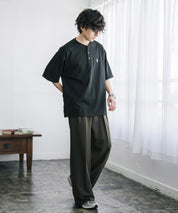 U.S. POLO ASSN. ユーエスポロアッスン 別注コラボワンポイントロゴ刺繍天竺ヘンリーネック半袖Tシャツ 15427