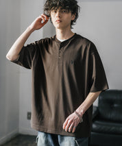 U.S. POLO ASSN. ユーエスポロアッスン 別注コラボワンポイントロゴ刺繍天竺ヘンリーネック半袖Tシャツ 15427