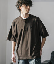 U.S. POLO ASSN. ユーエスポロアッスン 別注コラボワンポイントロゴ刺繍天竺ヘンリーネック半袖Tシャツ 15427