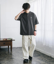 U.S. POLO ASSN. ユーエスポロアッスン 別注コラボワンポイントロゴ刺繍天竺ヘンリーネック半袖Tシャツ 15427