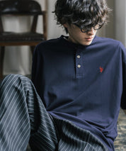 U.S. POLO ASSN. ユーエスポロアッスン 別注コラボワンポイントロゴ刺繍天竺ヘンリーネック半袖Tシャツ 15427