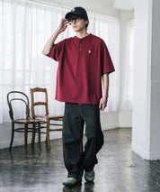 U.S. POLO ASSN. ユーエスポロアッスン 別注コラボワンポイントロゴ刺繍天竺ヘンリーネック半袖Tシャツ 15427