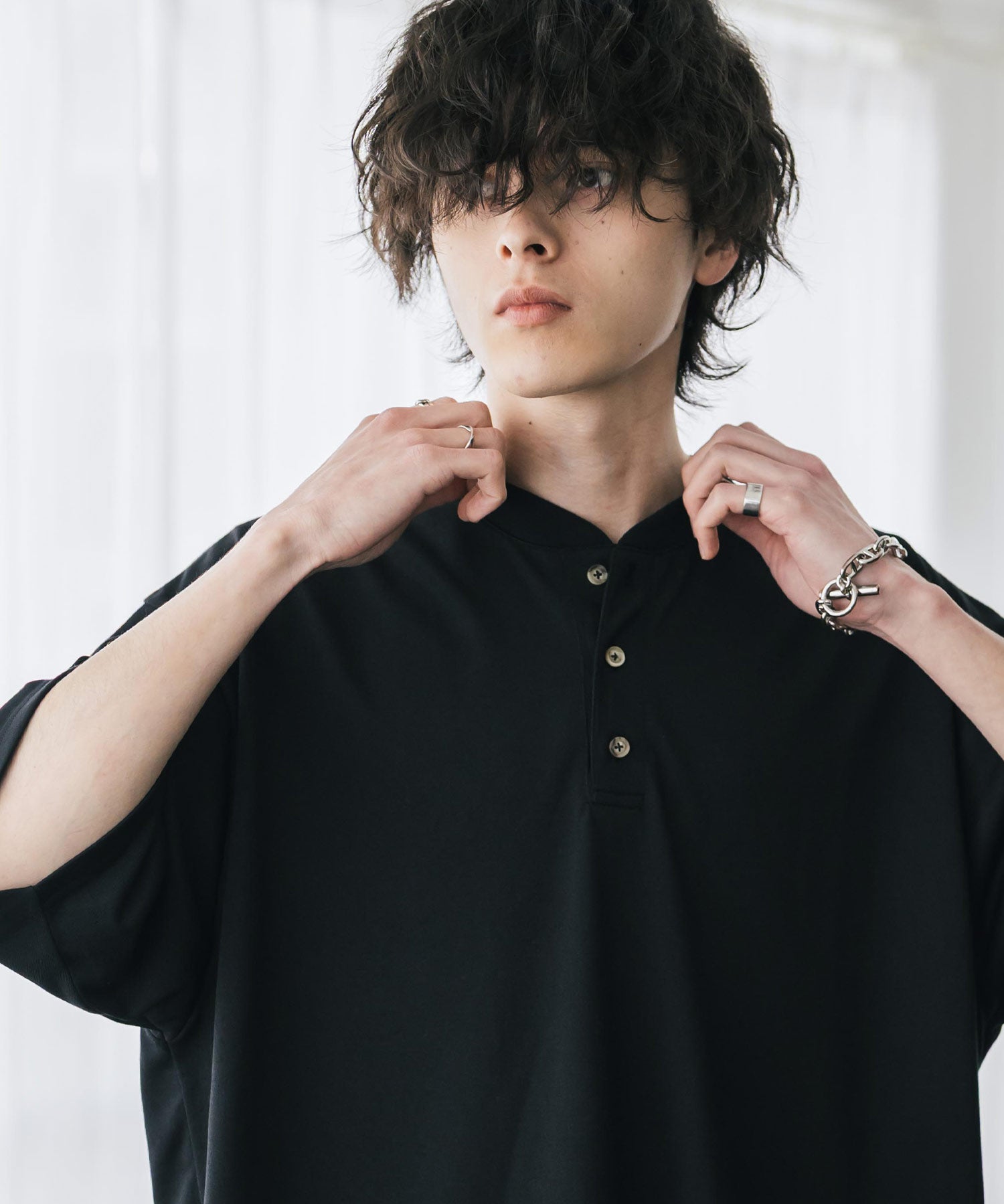 AIR TEC+ 接触冷感・遮熱・UVカット 多機能ヘンリーネック半袖Tシャツ 15428