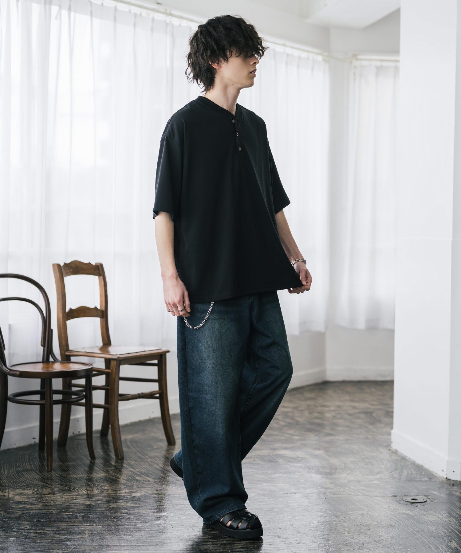 AIR TEC+ 接触冷感・遮熱・UVカット 多機能ヘンリーネック半袖Tシャツ 15428