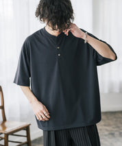 AIR TEC+ 接触冷感・遮熱・UVカット 多機能ヘンリーネック半袖Tシャツ 15428