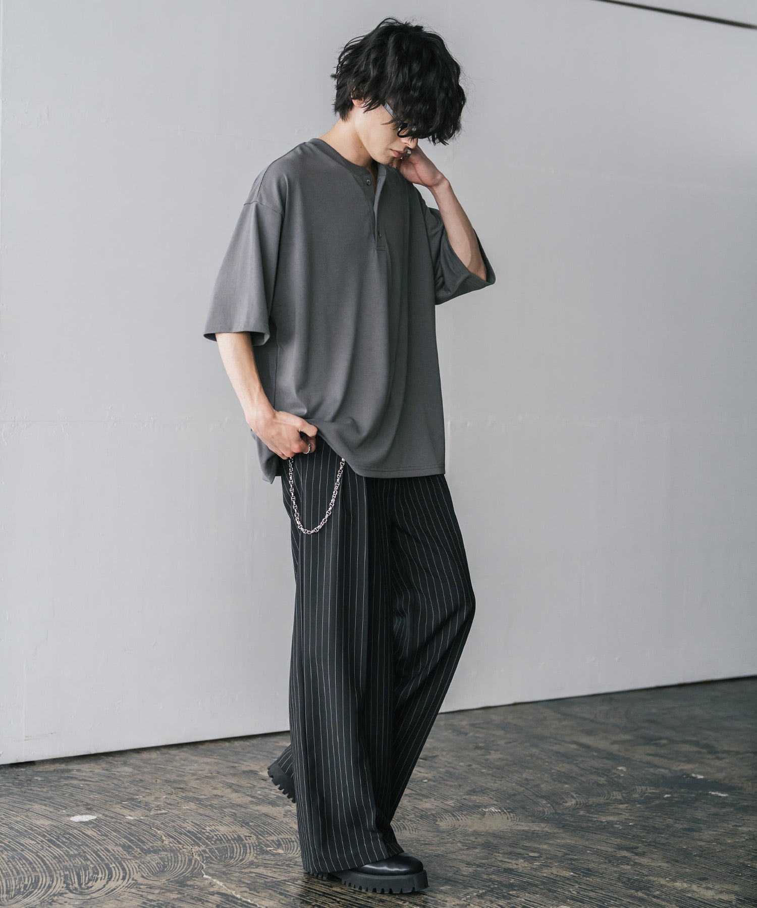 AIR TEC+ 接触冷感・遮熱・UVカット 多機能ヘンリーネック半袖Tシャツ 15428