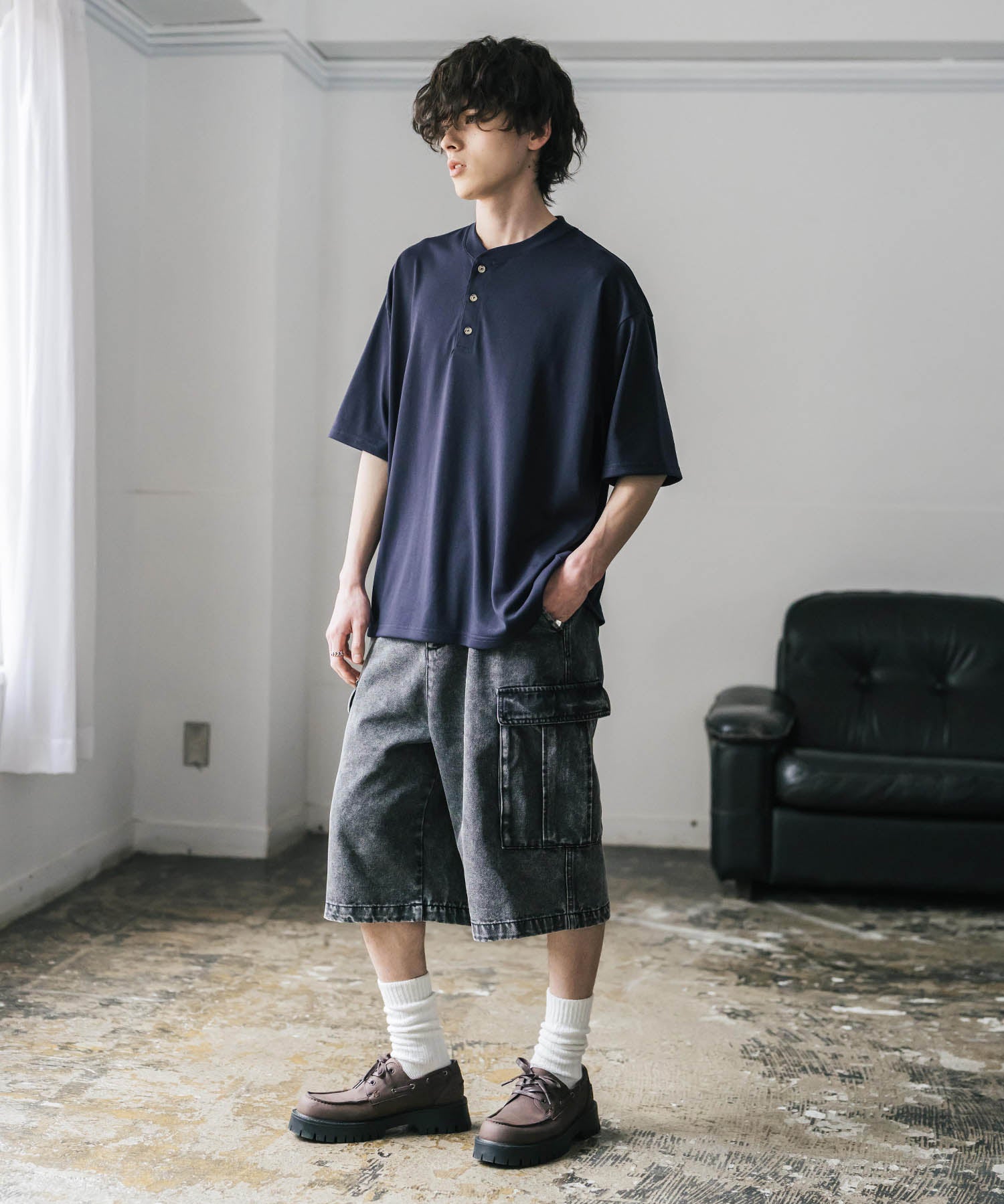 AIR TEC+ 接触冷感・遮熱・UVカット 多機能ヘンリーネック半袖Tシャツ 15428