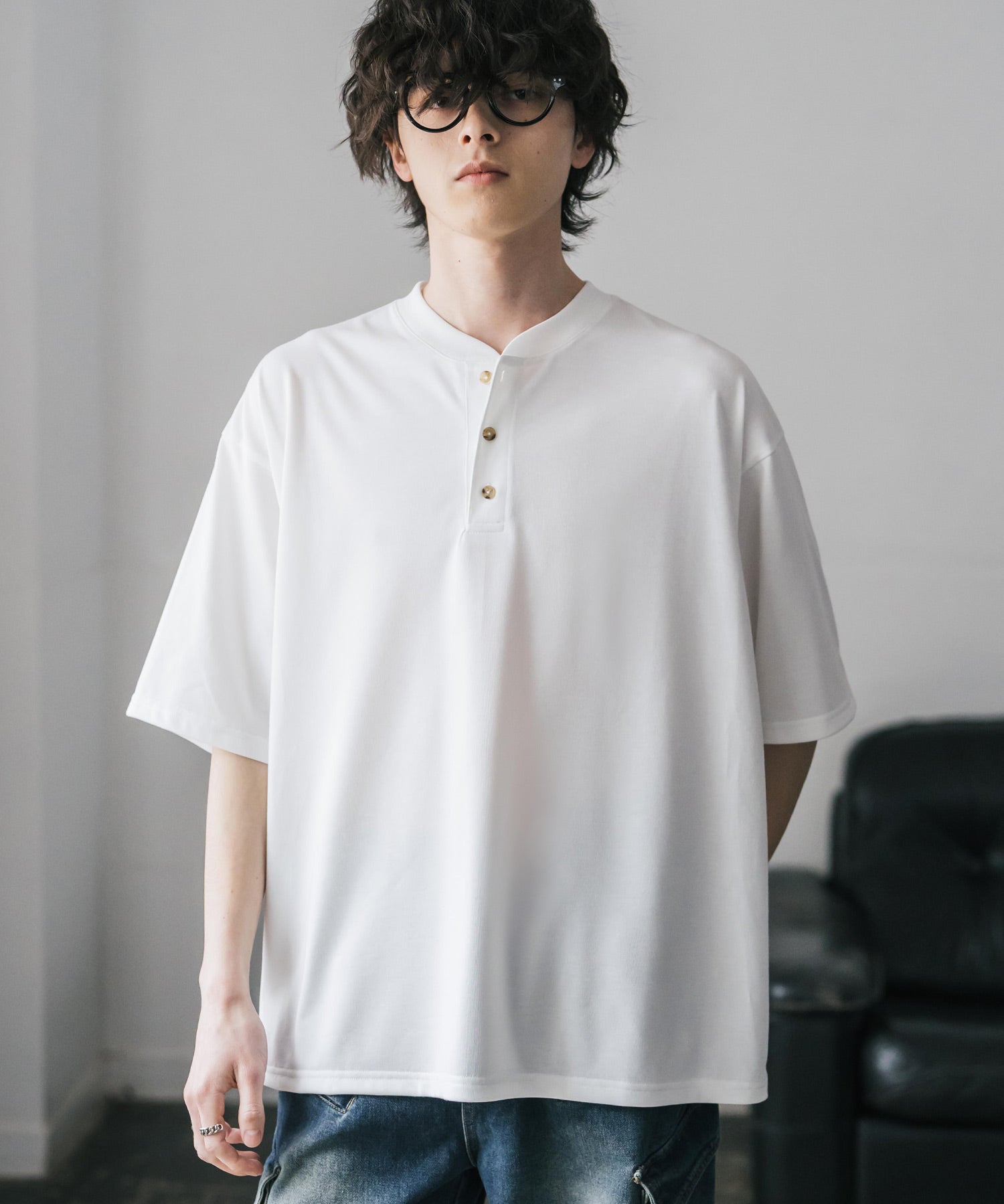 AIR TEC+ 接触冷感・遮熱・UVカット 多機能ヘンリーネック半袖Tシャツ 15428