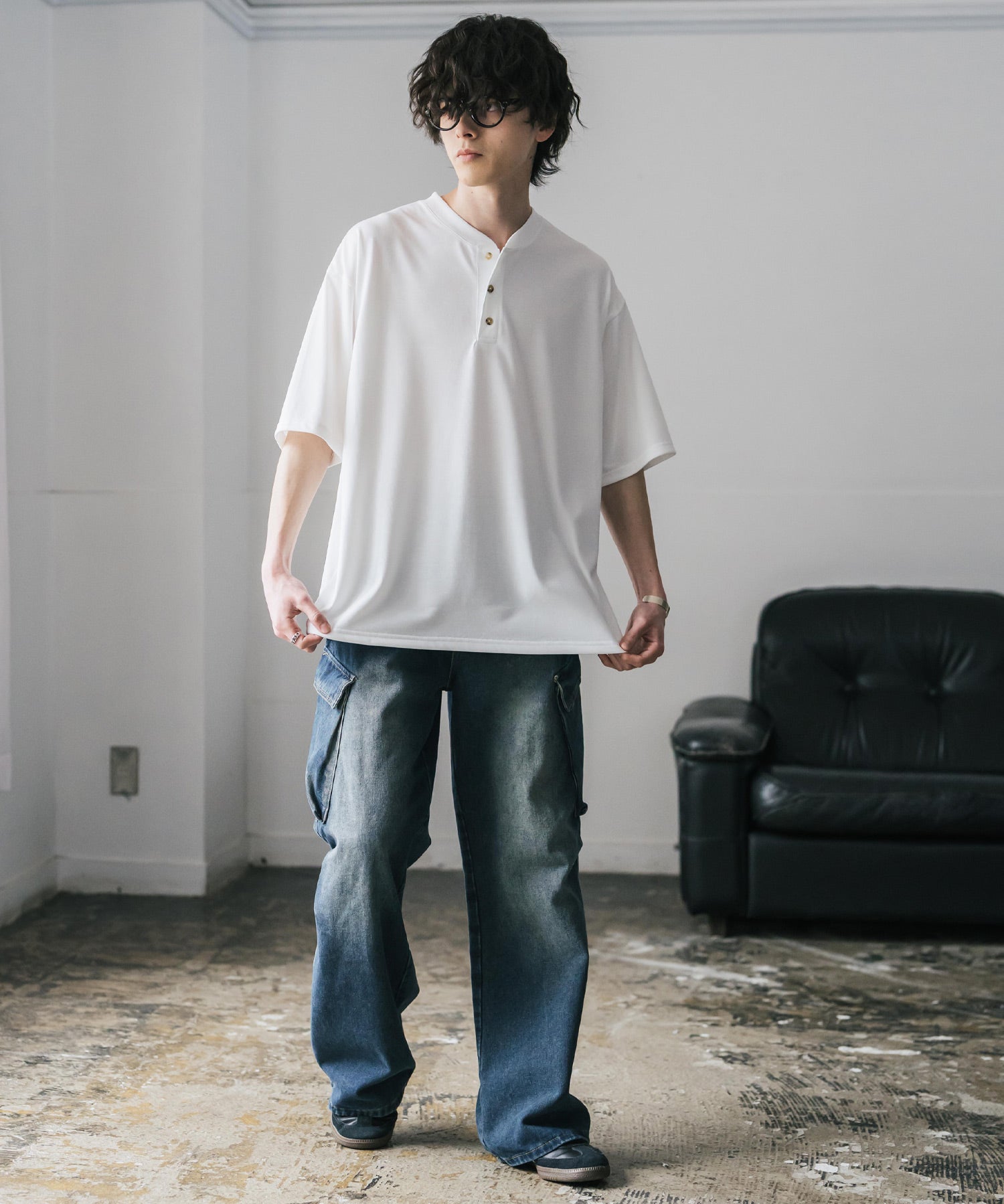 AIR TEC+ 接触冷感・遮熱・UVカット 多機能ヘンリーネック半袖Tシャツ 15428