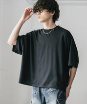 AIR TEC+ 接触冷感・遮熱・UVカット 多機能オーバーサイズショート丈半袖Tシャツ 15429