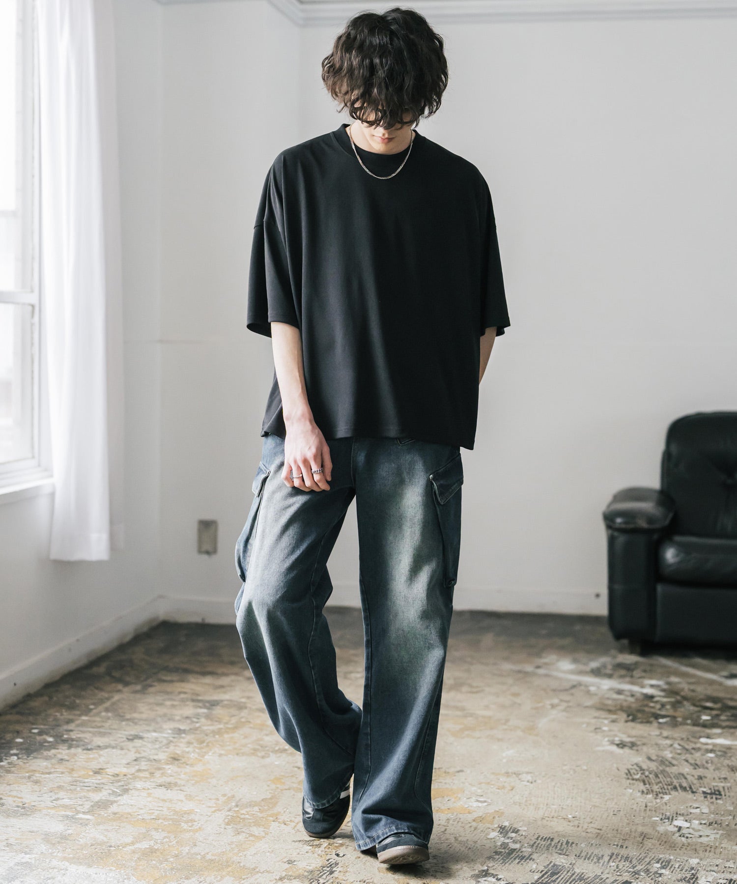 AIR TEC+ 接触冷感・遮熱・UVカット 多機能オーバーサイズショート丈半袖Tシャツ 15429