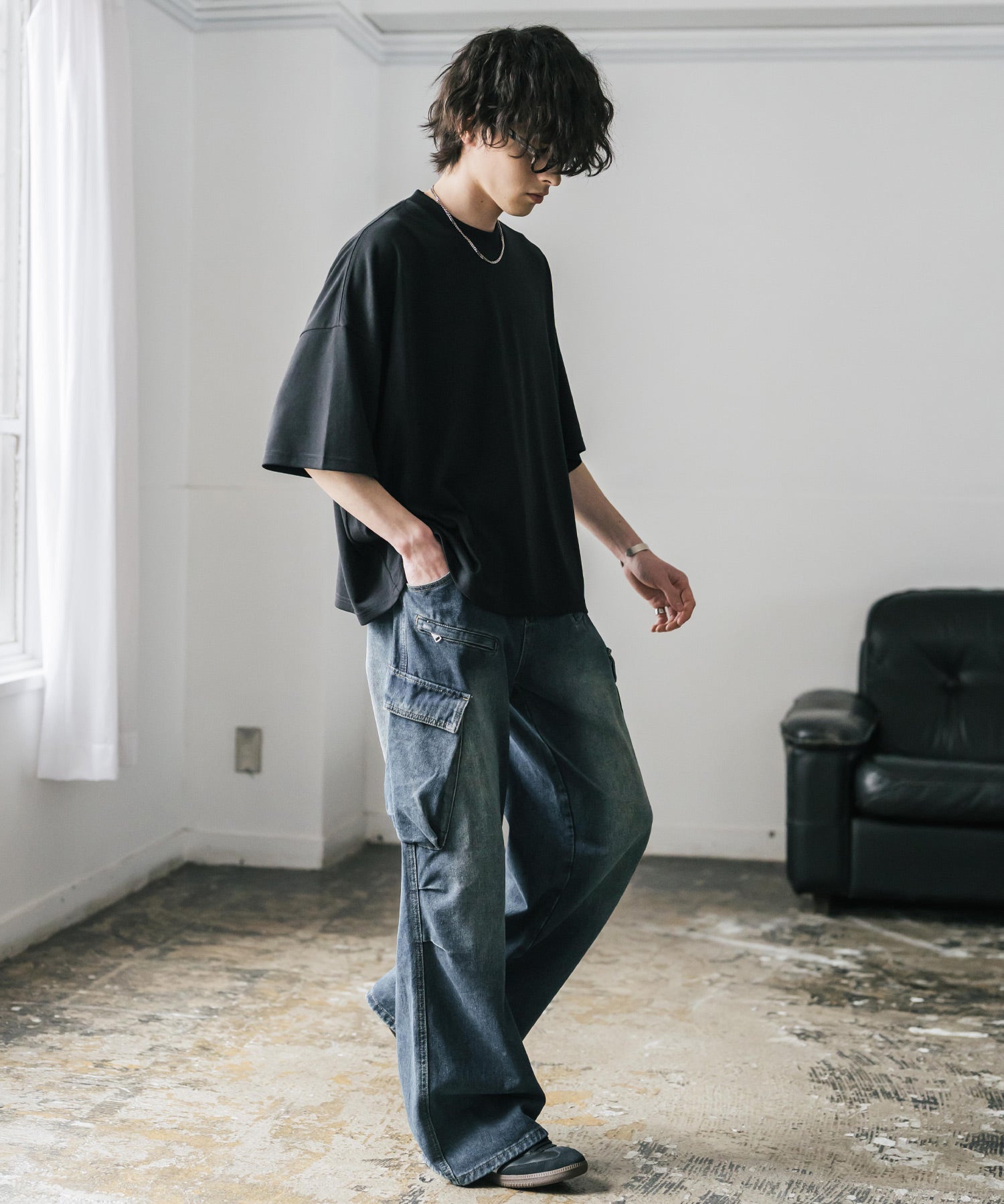 AIR TEC+ 接触冷感・遮熱・UVカット 多機能オーバーサイズショート丈半袖Tシャツ 15429