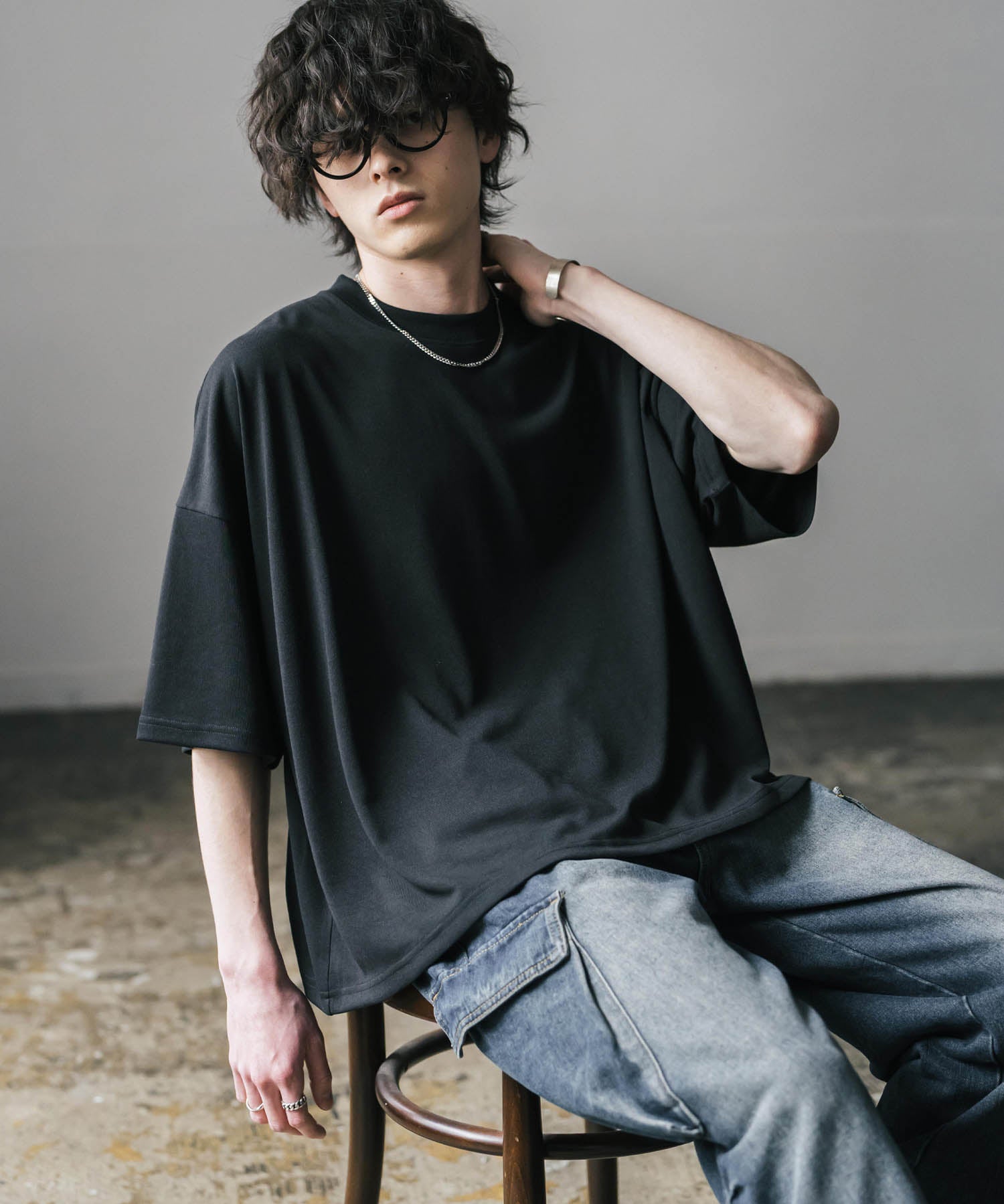 AIR TEC+ 接触冷感・遮熱・UVカット 多機能オーバーサイズショート丈半袖Tシャツ 15429