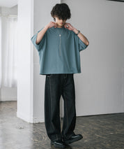 AIR TEC+ 接触冷感・遮熱・UVカット 多機能オーバーサイズショート丈半袖Tシャツ 15429