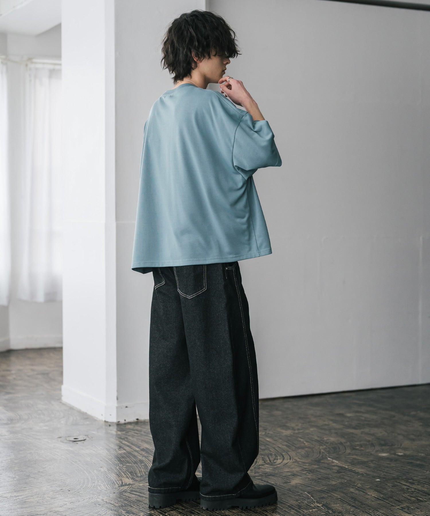 AIR TEC+ 接触冷感・遮熱・UVカット 多機能オーバーサイズショート丈半袖Tシャツ 15429