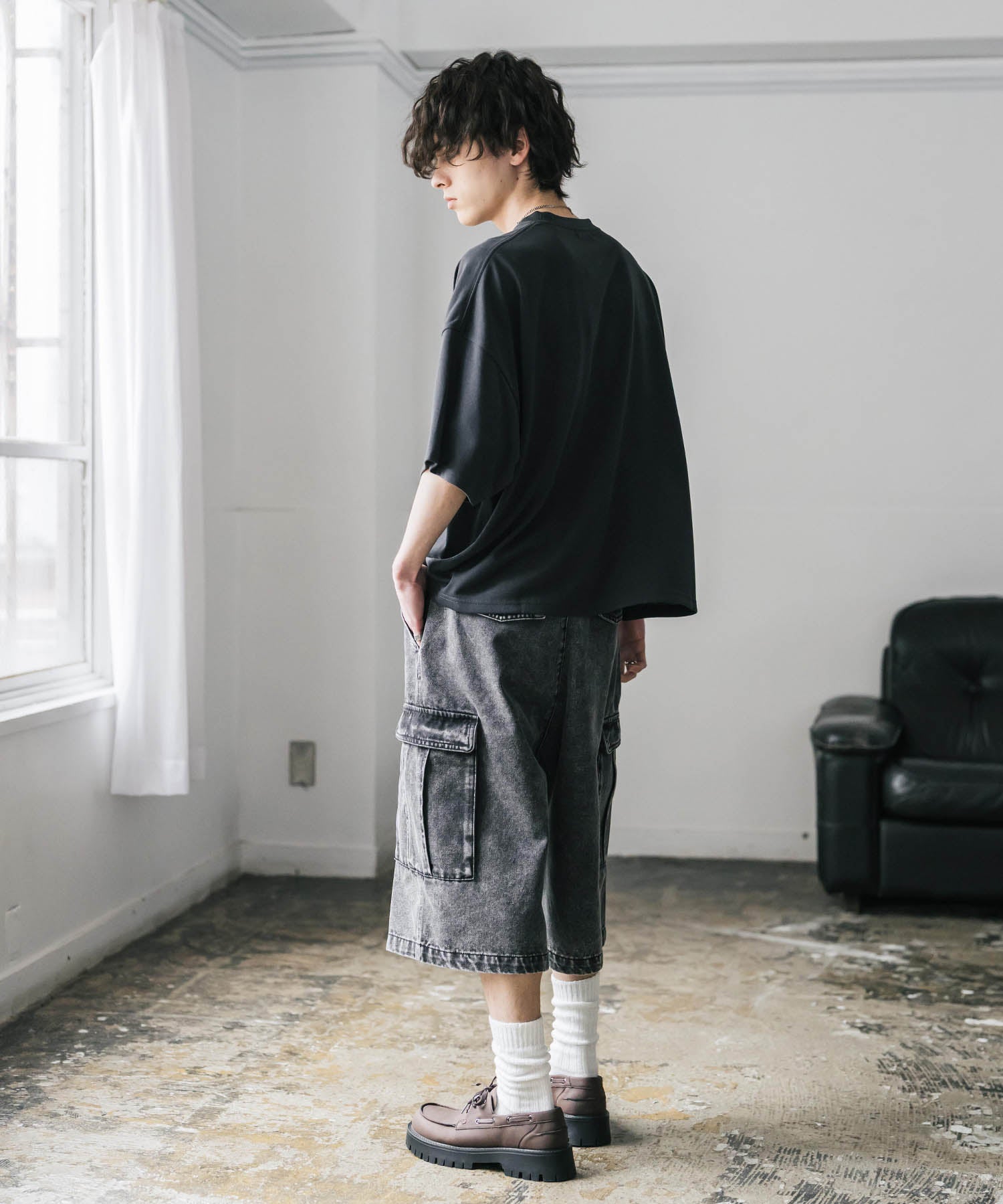 AIR TEC+ 接触冷感・遮熱・UVカット 多機能オーバーサイズショート丈半袖Tシャツ 15429