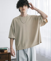 AIR TEC+ 接触冷感・遮熱・UVカット 多機能オーバーサイズショート丈半袖Tシャツ 15429