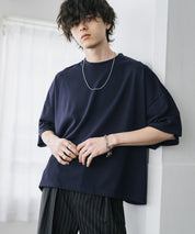 AIR TEC+ 接触冷感・遮熱・UVカット 多機能オーバーサイズショート丈半袖Tシャツ 15429