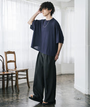 AIR TEC+ 接触冷感・遮熱・UVカット 多機能オーバーサイズショート丈半袖Tシャツ 15429