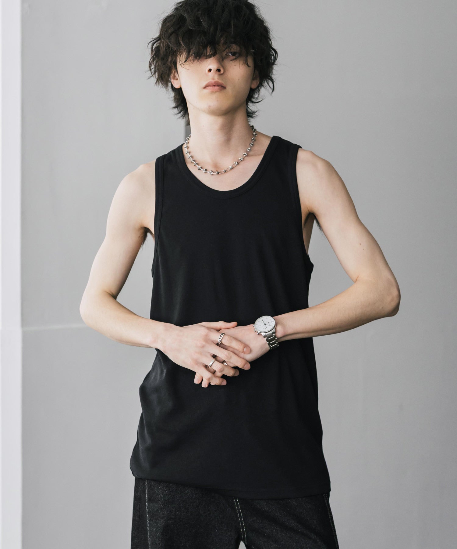 AIR TEC+ 接触冷感・遮熱・UVカットリブタンクトップ 15431